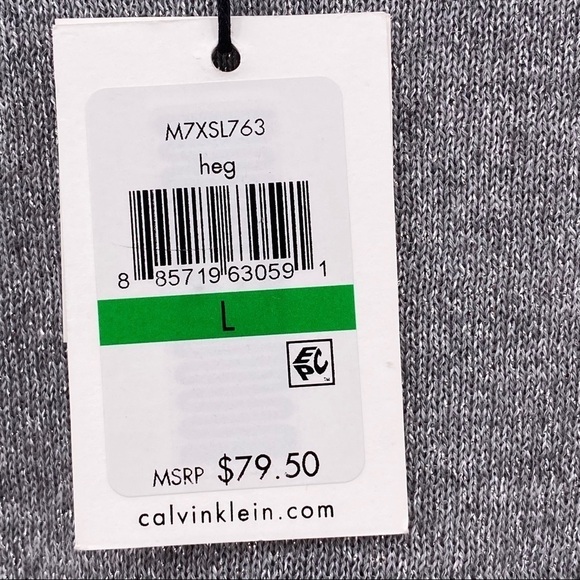 Calvin Klein Gray & Silver Metallic Top Size Large - Picture 5 of 9